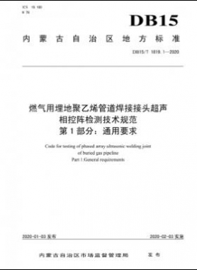 燃?xì)庥寐竦鼐垡蚁┕艿篮附咏宇^超聲相控陣檢測(cè)技術(shù)規(guī)范 第1部分：通用要求 DB15∕T 1819.1-2020