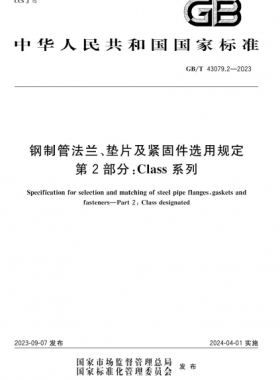 鋼制管法蘭、墊片及緊固件選用規(guī)定 第2部分：Class系列國標(biāo)/T 43079.2-2023